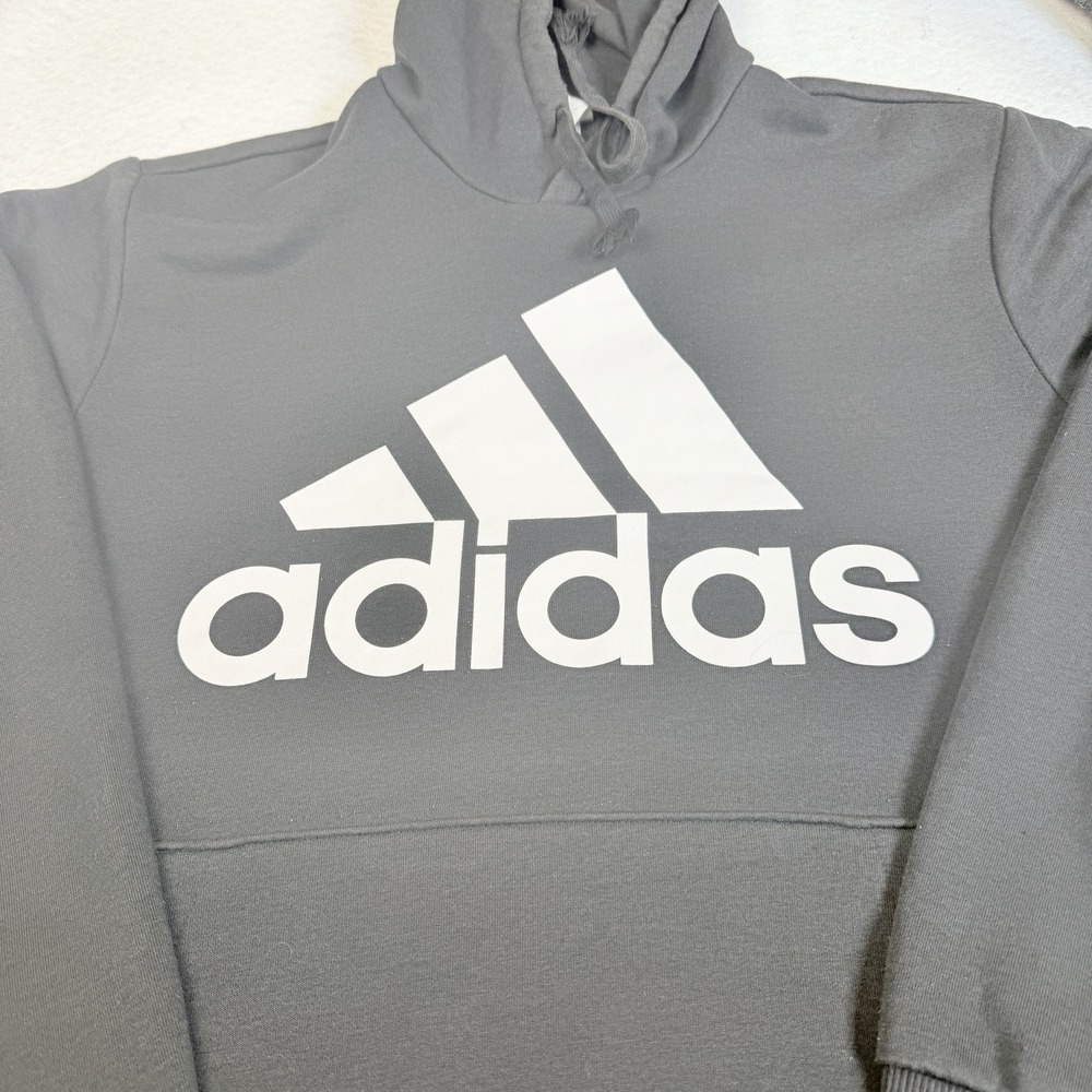 Adidas Hoodie‎ XL Black Pullover Big Logo Fleece Hooded Sweatshirt Men's
